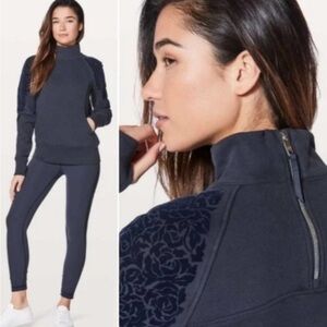 lululemon Floral Flock Pullover Midnight Navy Sz 4